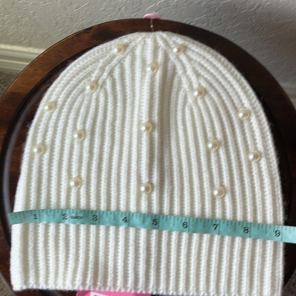 Kate Spade: French Cream Faux Pearl Beanie Hat- winter-one size - Picture 16 of 16